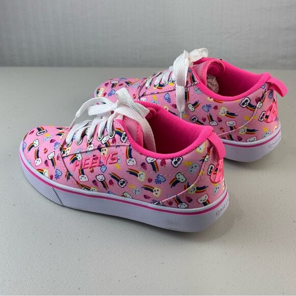 HEELYS Pro 20 Girls Skate Roller Sneakers Shoe Youth Size 5 Light Pink/Rainbow - Picture 9 of 11